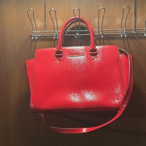 Michael Kors Glossy Red Satchel
